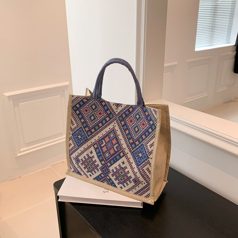 Ethnic Style Cotton and Linen Handbag for Women Summer New Fashion All-Matching Fashion Casual Bag