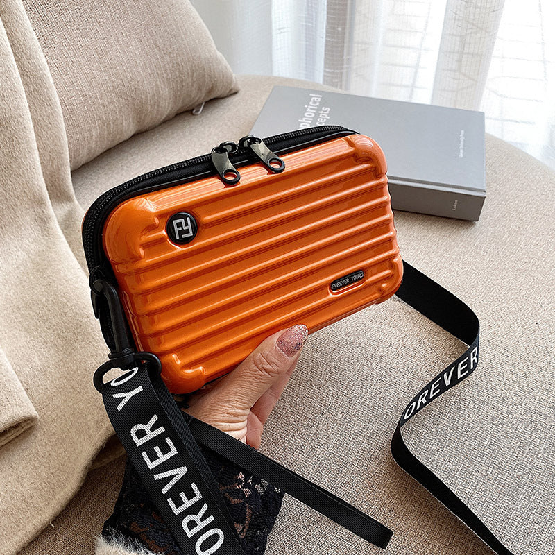 Stylish PC Hard Shell Cosmetic Bag with Adjustable Strap, Waterproof and Lightweight Travel Organizer for Everyday Use