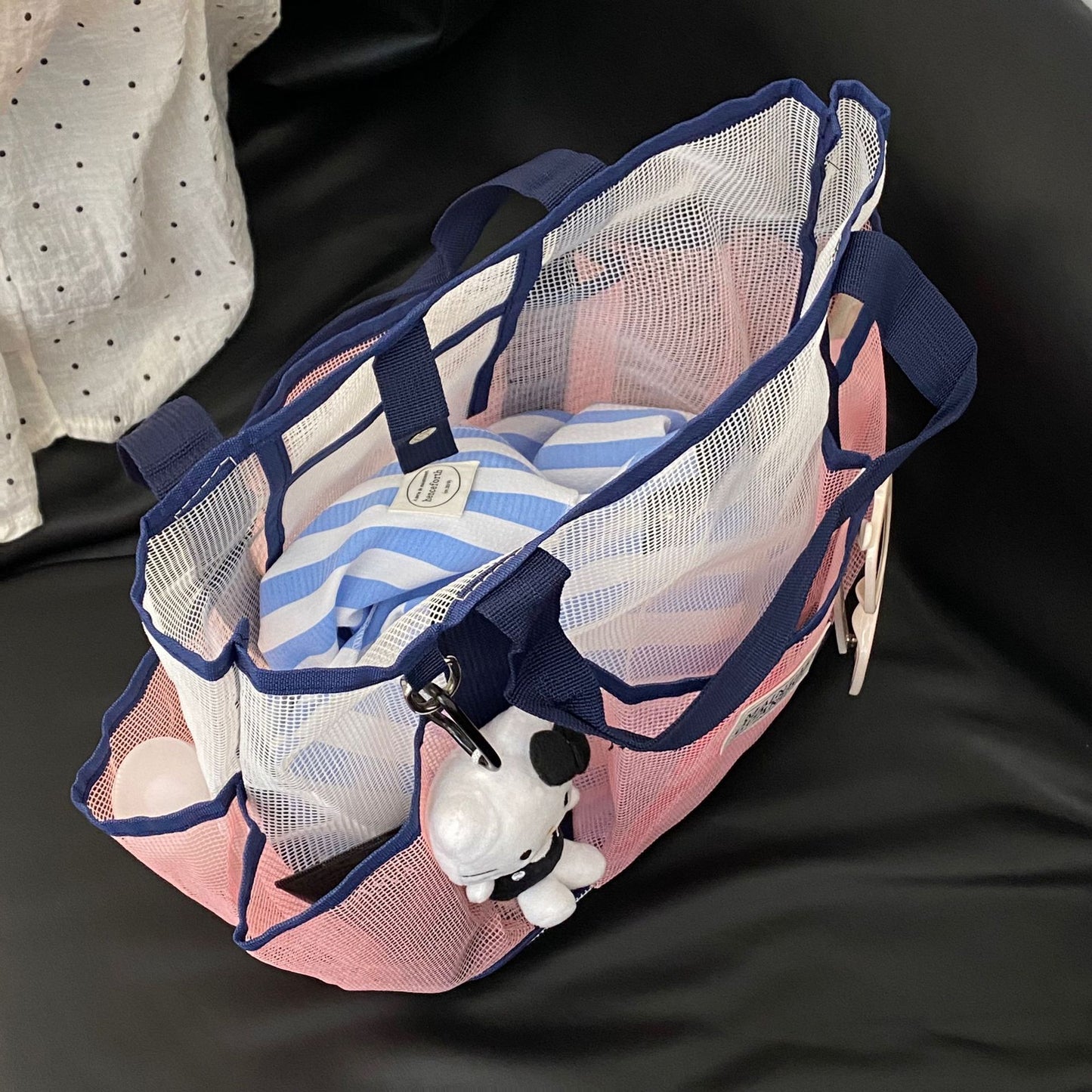 Mesh Multi-layer Travel Tote Bag with Large Capacity for Beach, Swimming, and Daily Storage