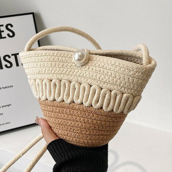 Summer New Woven Bag Women's Fashion All-Match Portable Crossbody Shoulder Bag