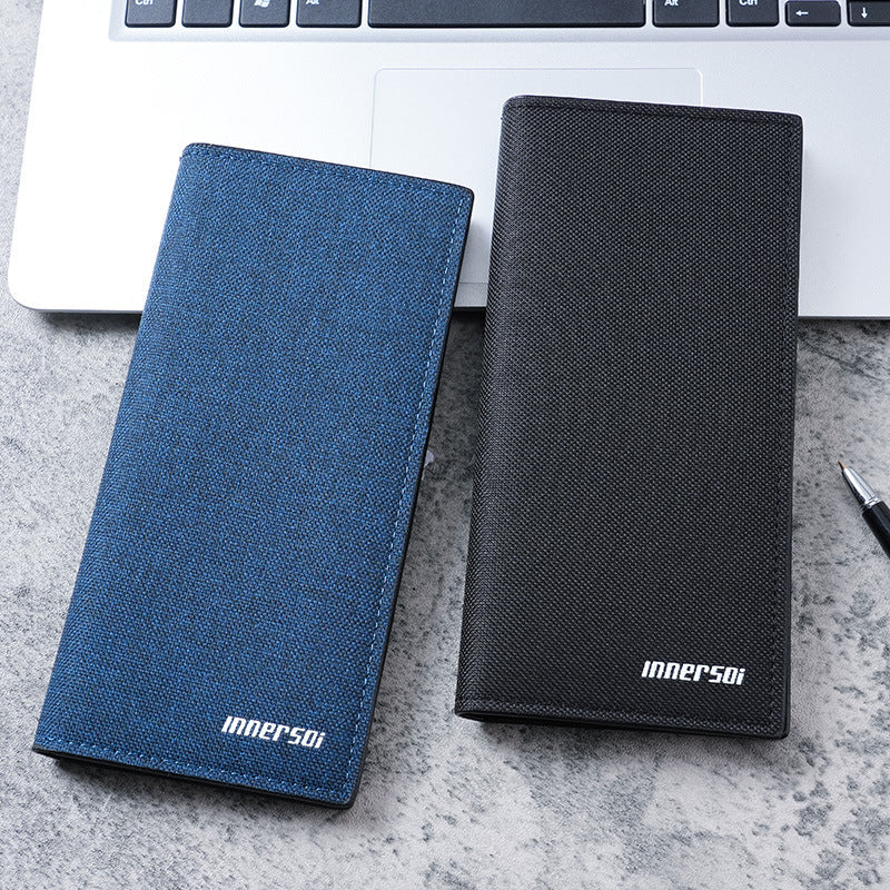 Wallet Men's Long Type Ultra-Thin Korean Style Youth Cool Wallet Student Minimalist Youth Wallet Buckle