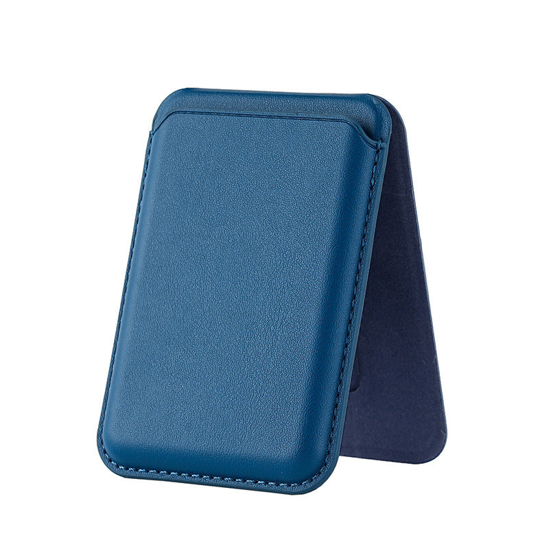 Magnetic Card Holder Stand for Apple 16Pro Max, Magsafe Strong-Magnet Phone A- Frame Stand with Card Slot Leather Case