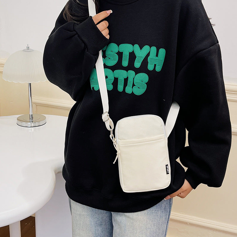 Trendy Simple Casual Shoulder Messenger Bag New Fashion Cell Phone Bag Street Travel Western Style Small Square Bag