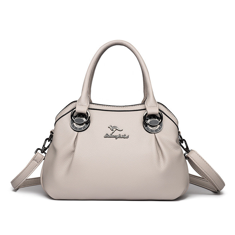 European and American Retro Fashion Women's Bag Color Collision Design Metal Clasp Shoulder Crossbody Dual-Use Tote Bag