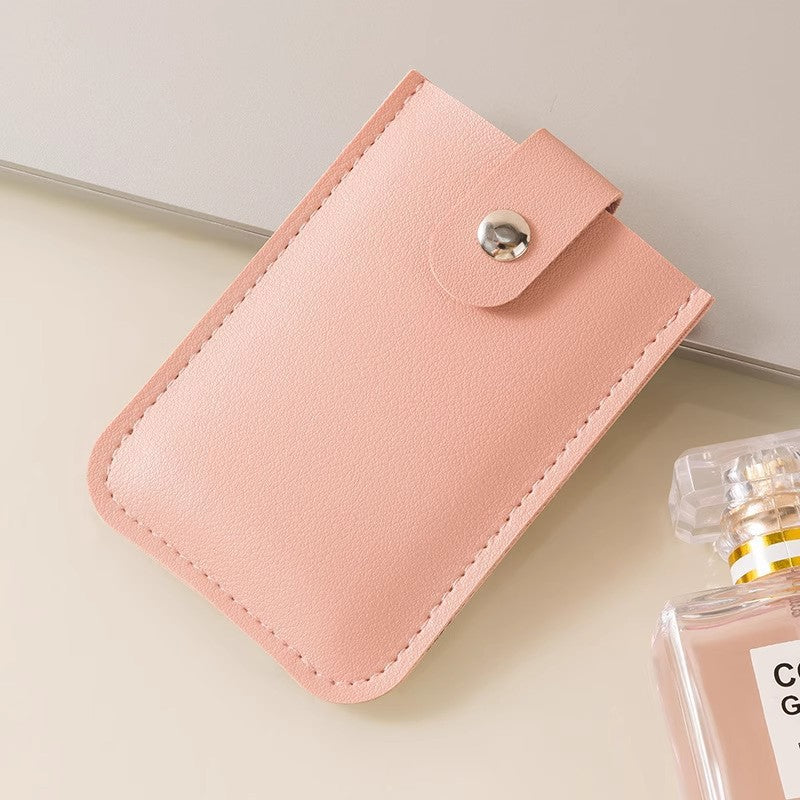Stylish Leather Card Holder with Multi-Slot Design, Anti-Magnetic Protection and Convenient Pull-Out Feature for ID, Bank Cards and More