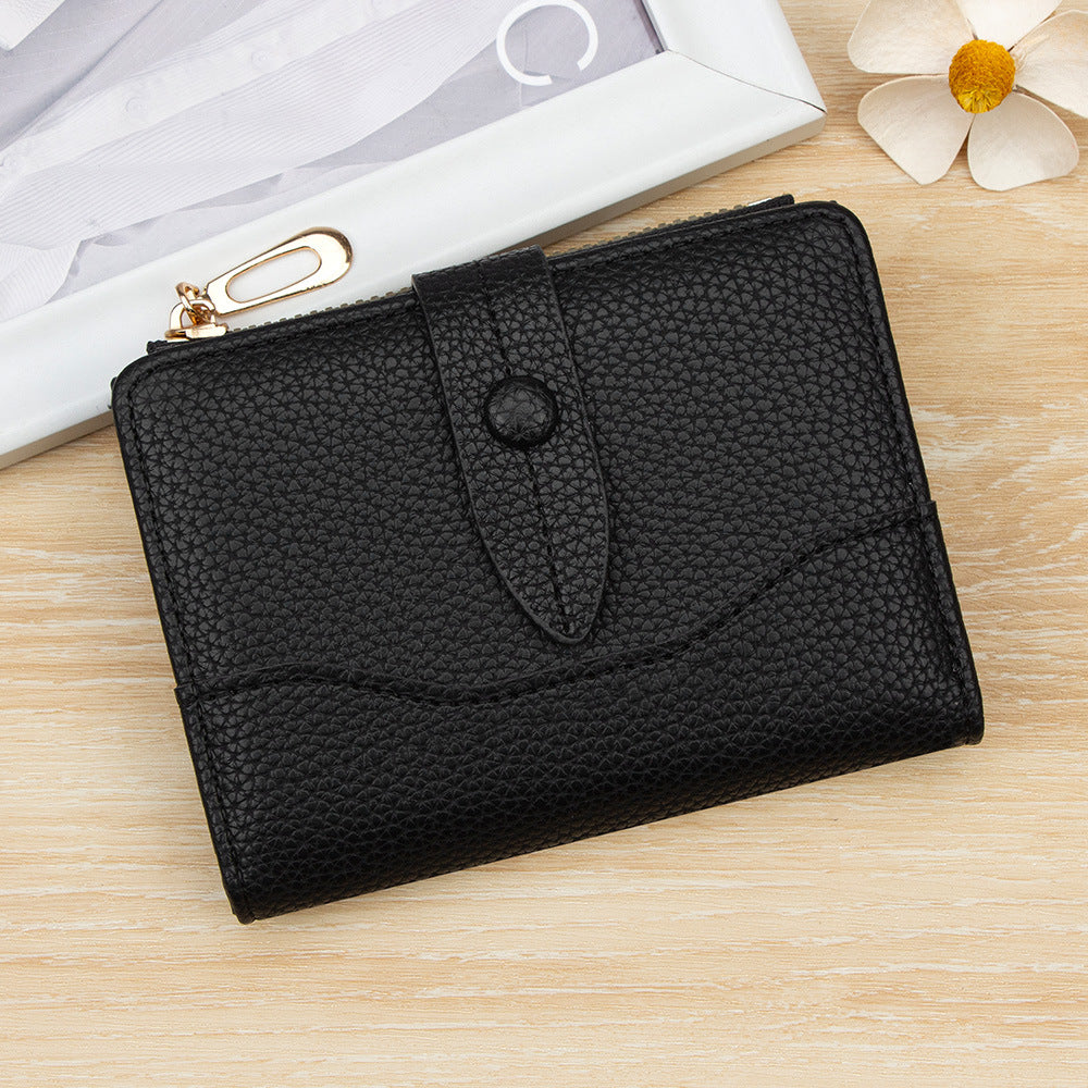 Stylish Compact Women's Wallet with Zipper Coin Pocket and Card Slots, Minimalist Design for Everyday Use