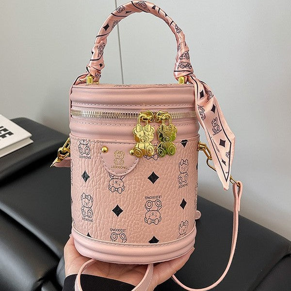 Retro Presbyopic Bucket Bags Women's New High-Grade Fashion Messenger Bag Light Luxury Temperament Shoulder Bag