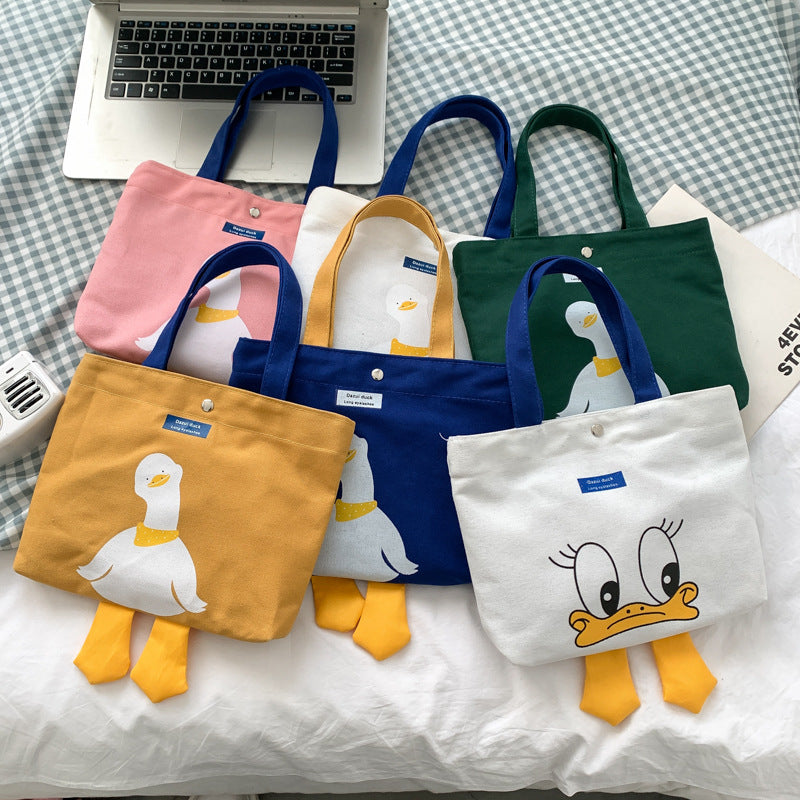 Cute Canvas Tote Bag for Women - Fashionable Small Square Shoulder Bag with Color Block Design and Magnetic Closure