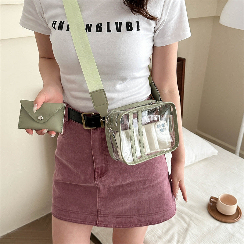 Spring and Summer New Special-Interest Design Trendy Cool Transparent Casual Shoulder Bag Fashion Trendy Simple Crossbody Small Square Bag