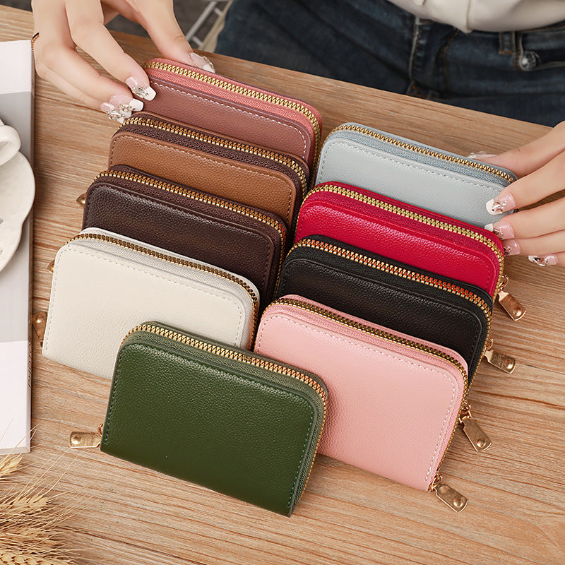Fashionable Minimalist Women's Compact Zipper Wallet with Multi-Card Slots and Large Capacity for Daily Use