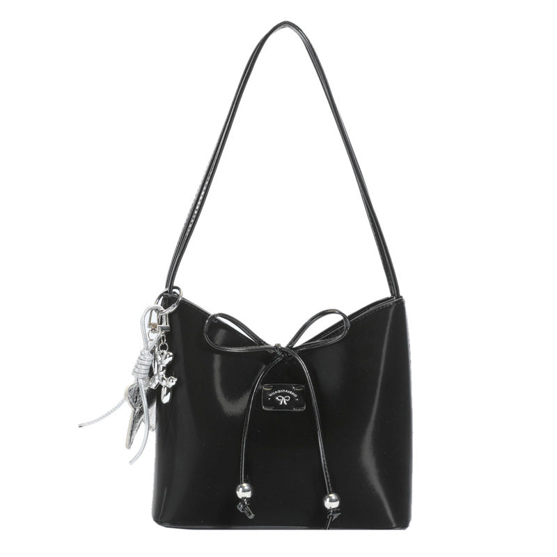 Chic Tote Bag for Women 2025 New Summer Style Retro Design with Star Charm and Drawstring Closure