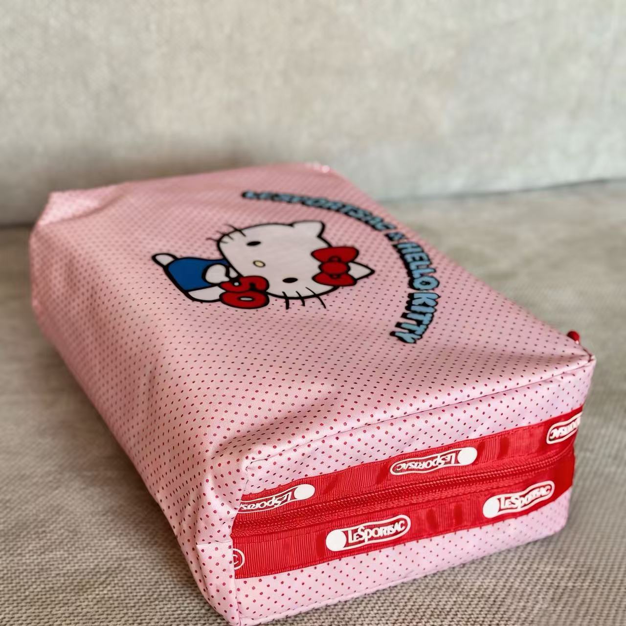 Hellokitty50 Th Anniversary Limited Cosmetic Bag Wash Bag Cute Cartoon Portable Large Capacity Storage Bag