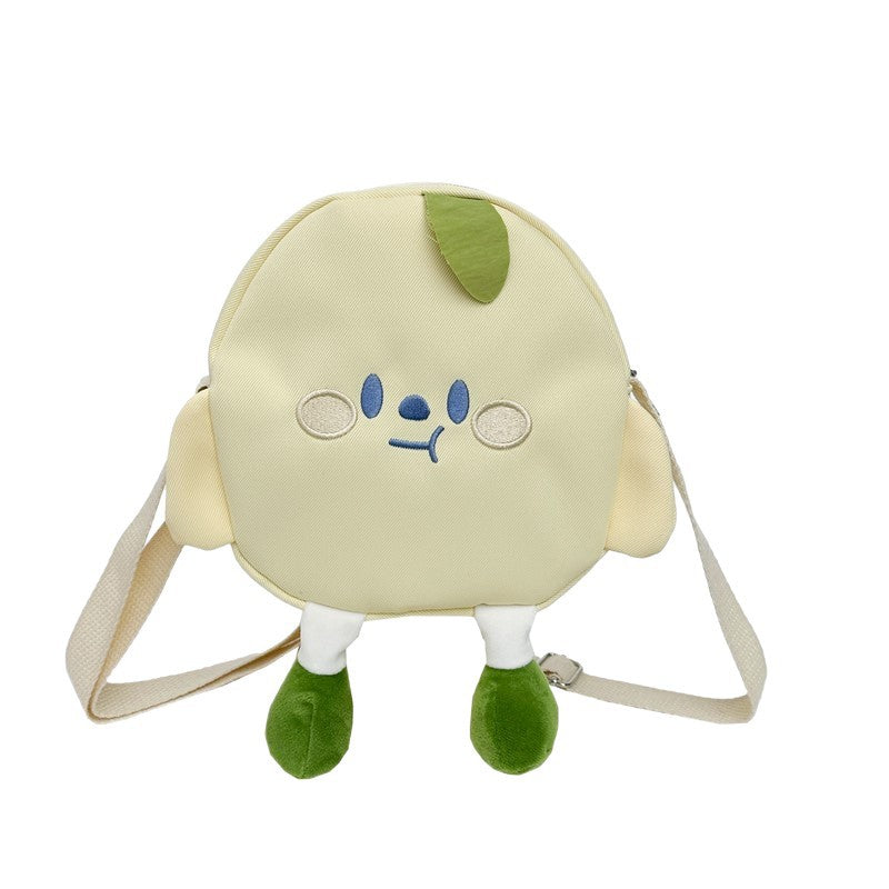 Cute Fruit Design Canvas Shoulder Bag for Kids Lightweight and Durable Daily Use