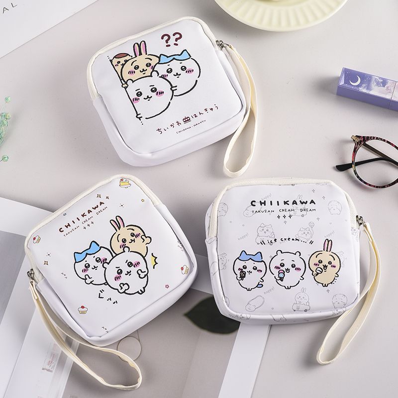 Cute Cartoon Card Wow Physiological Period Sanitary Pads Monthly Package Small Bag Student Portable Portable Sanitary Napkin Storage Bag for Women