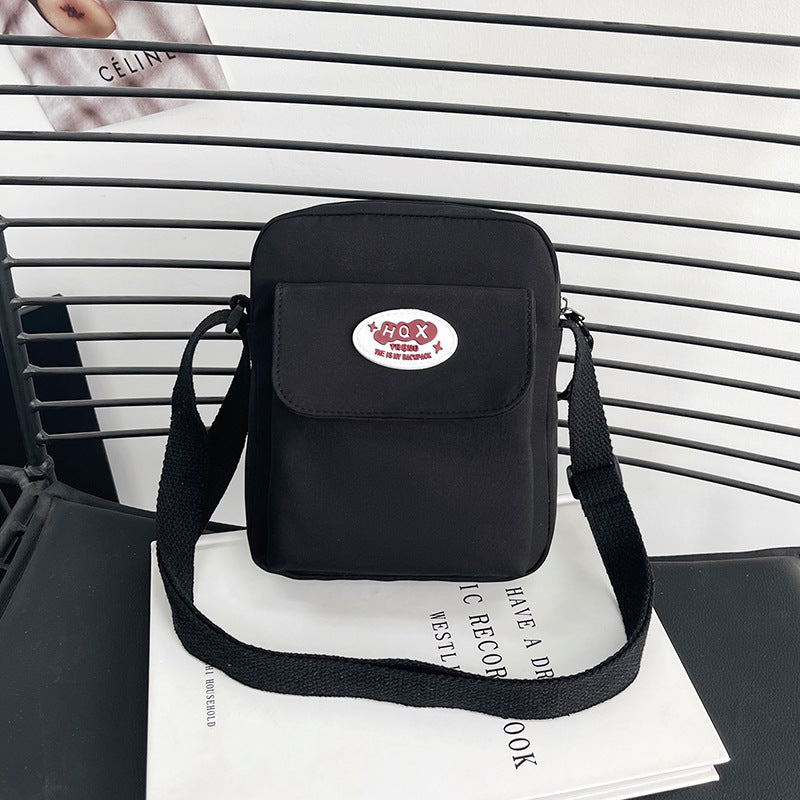 Cute Nylon Crossbody Bag for Women, Minimalist Japanese Style with Zipper Pocket and Adjustable Strap, Perfect for Daily Use and Student Fashion