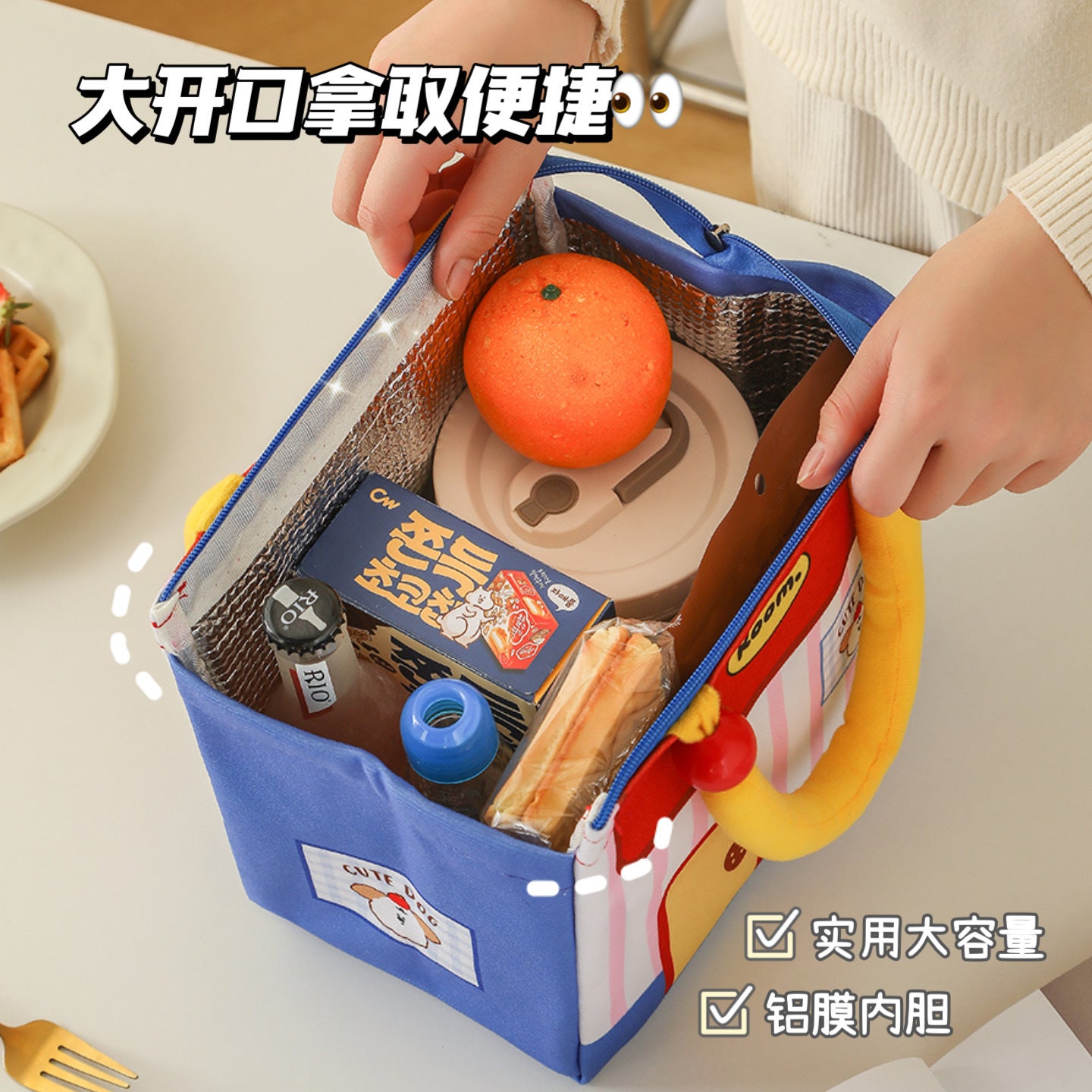 Small House Lunch Bag Thermal Bag Handbag Lunch Box Bag Office Worker with Rice Student Lunch Bag Cute Lunch Box Bag