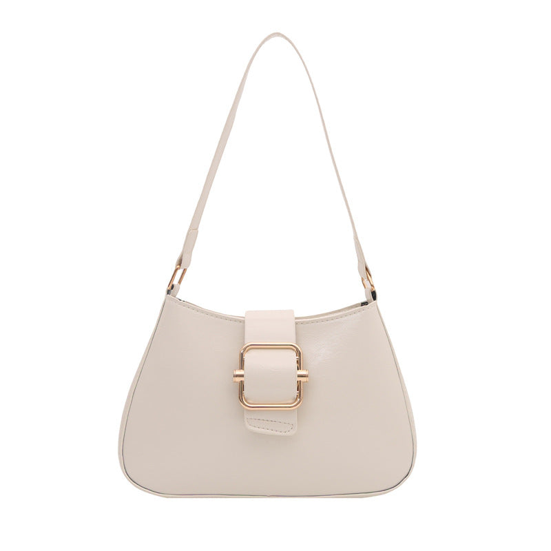Women's Korean-Style Retro Square Shoulder Bag Simple Lock Latch Design Commuter Everyday Joker Messenger Bag