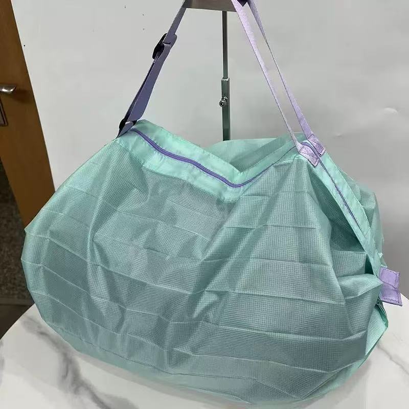 Foldable Supermarket Shopping Bag Women's Travel Sling Bag Portable Large Eco-friendly Shopping Handbag