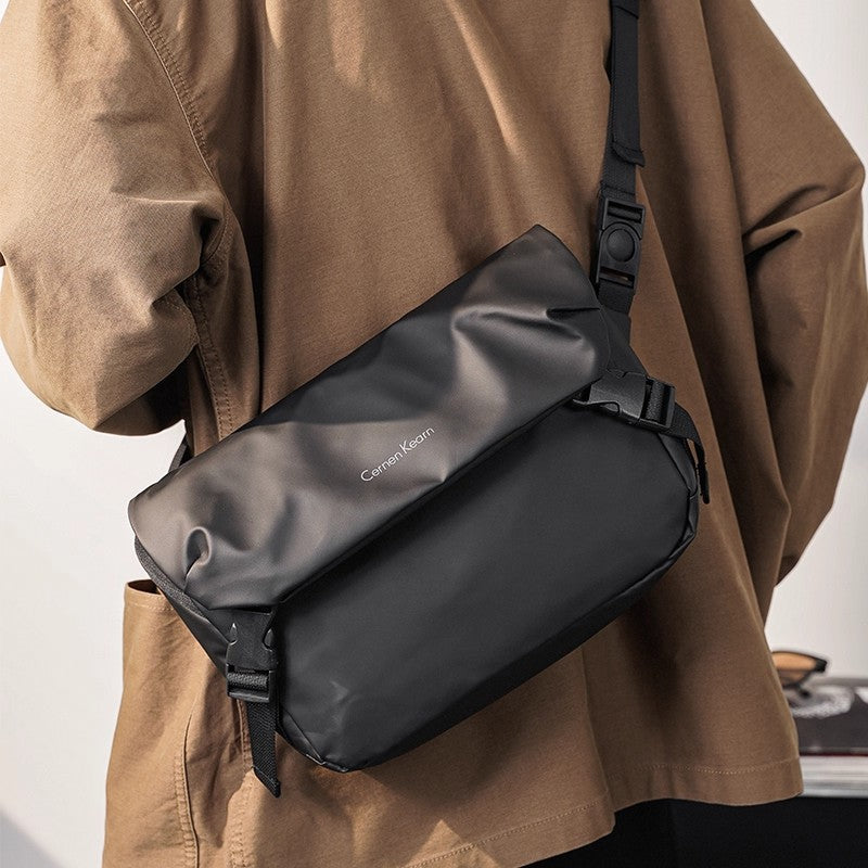 Single Shoulder Bag Men's Casual Large Capacity Multi-Functional Riding Crossbody Backpack Trendy Portable Small Square Bag