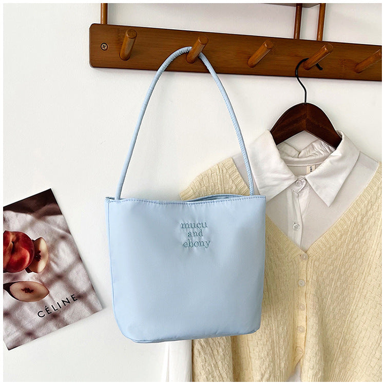Handbag Women's Retro Simple Bucket Bag Casual Summer New Trendy One-Shoulder Bag