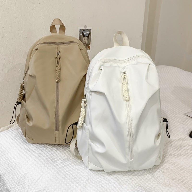 Women's Men's Schoolbag Simple Large Capacity Backpack Travel Daily Dual-Use Curved Shoulder Strap Design Waterproof and Hard-Wearing PVC Coating