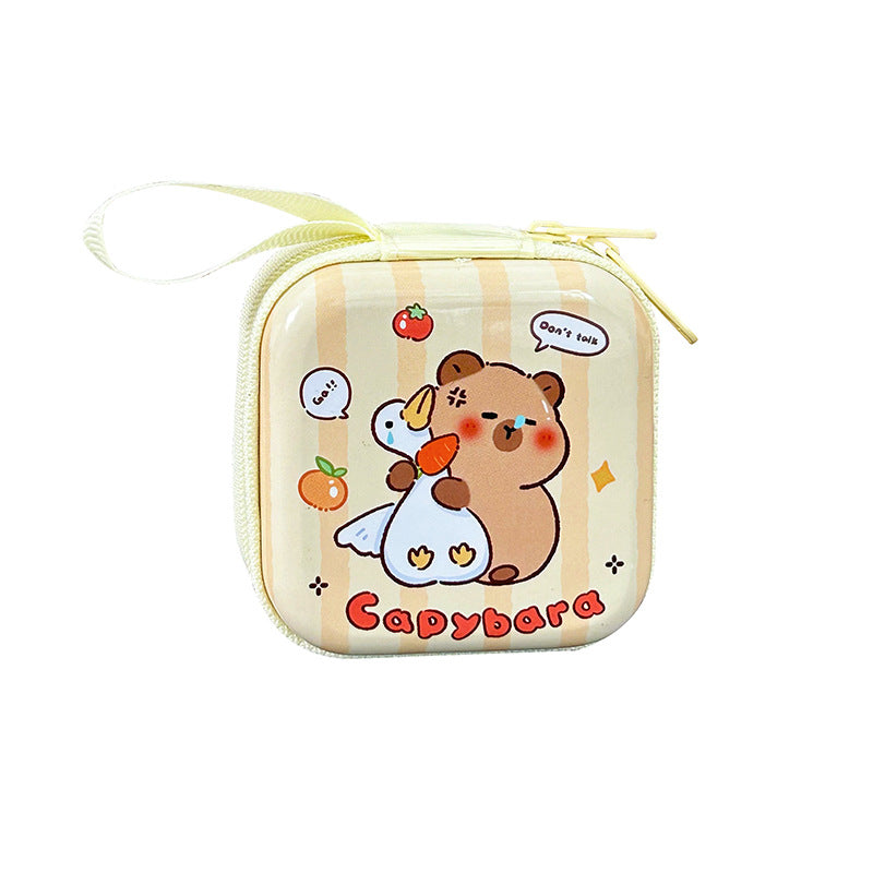 Coin Purse Capabala Mini Coin Pocket Portable Earphone Bag Cute Capybara Coin Key Case