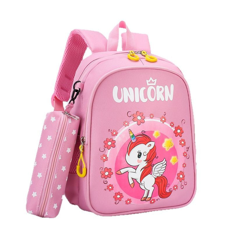 Cute Unicorn Backpack for Kids with Pencil Case - Lightweight School Bag for Preschool Girls