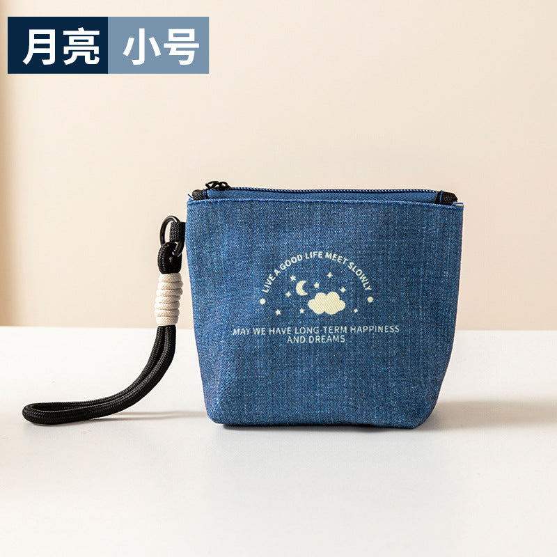 New Denim Coin Purse Multi-Functional Storage out Portable Cosmetics Storage Bag Mini Anytime Small Saddle Bag