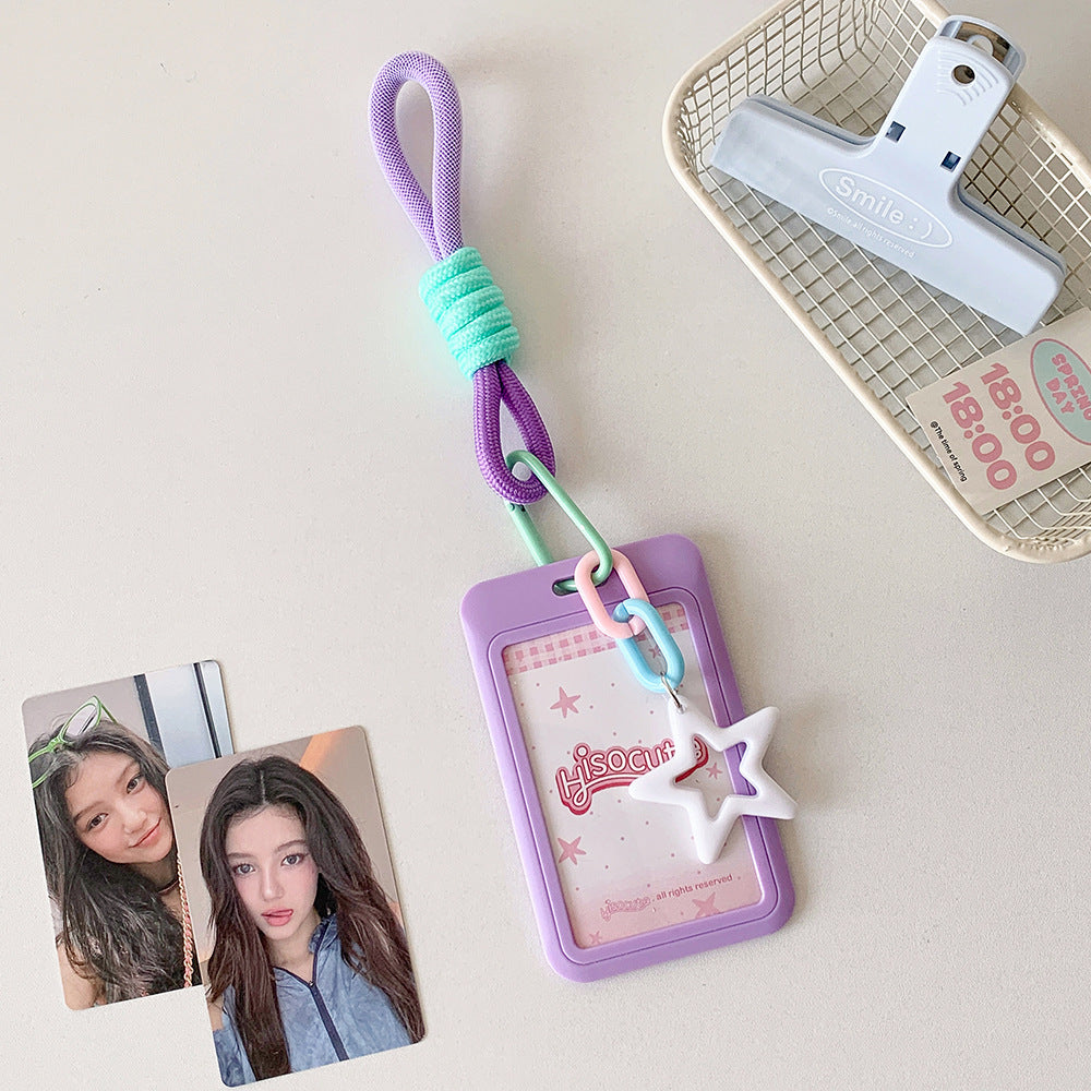 Sweet Star Pendant Card Holder Design Suitable for Card Daily Storage Fresh Girl Style Portable Card Holder