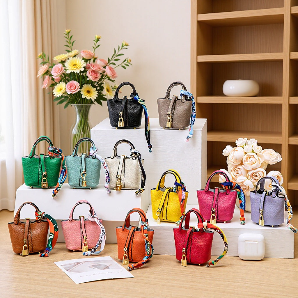 Mini Vegetable Basket Package Pendant Car Key Ring Ornaments Mini Purse Creative Earphone Bag Ornament Classic Style Wallet