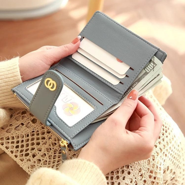 Classic Women's Real Soft Leather Wallet Fashion Solid Color Card Holder Multiple Card Slots Multifunctional Wallet Certificate Card Holder
