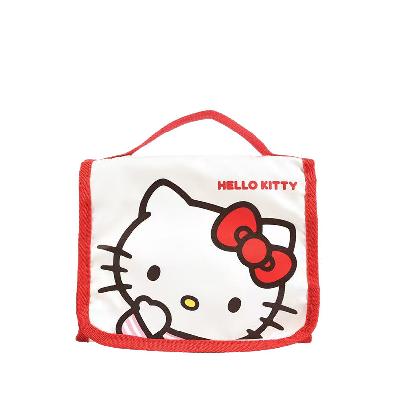 Hello Kitty Women's Storage Bag Large Capacity Pencil Case Cartoon Cute Canvas Portable Storage Bag Student Travel Portable Stationery Case