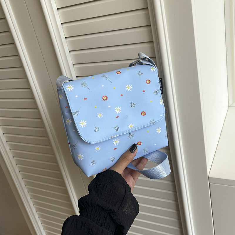 Chic Floral Crossbody Bag for Women - Soft Polyester Shoulder Bag with Zipper Closure and Stylish Flower Pattern
