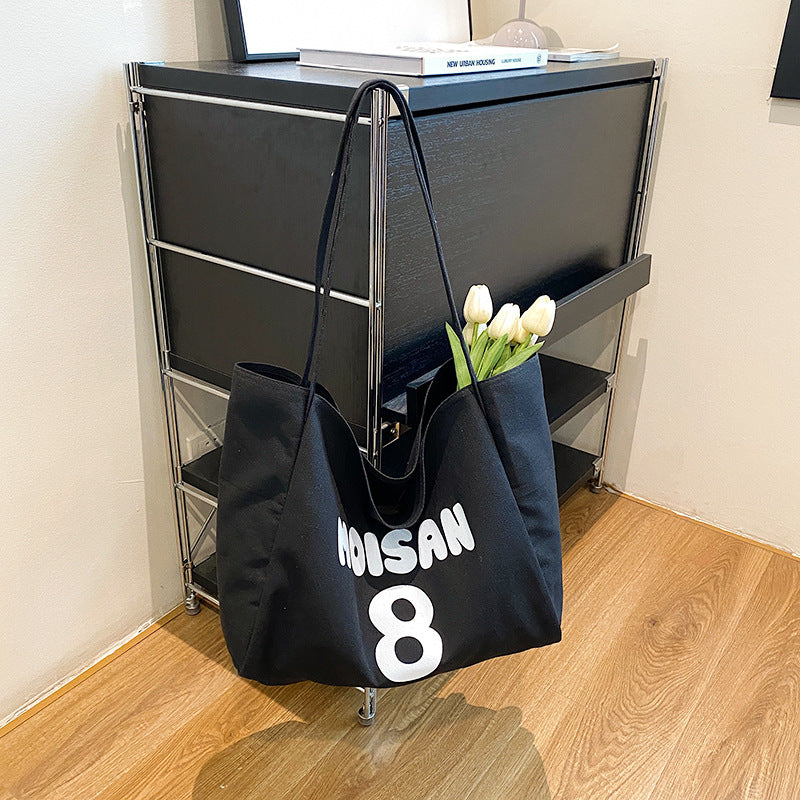 Stylish Canvas Tote Bag for Women, Large Capacity Shoulder Bag with Phone Pocket and Zippered Compartment, Perfect for Daily Commute and School