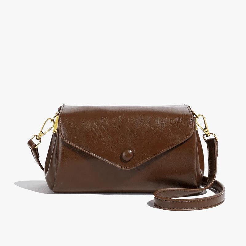 New Shoulder Bag Temperament Wild Messenger Bag Casual Simple Commute Soft Leather File Holder Bag for Women