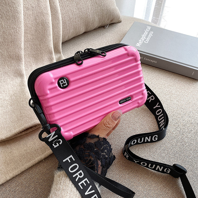 Stylish PC Hard Shell Cosmetic Bag with Adjustable Strap, Waterproof and Lightweight Travel Organizer for Everyday Use