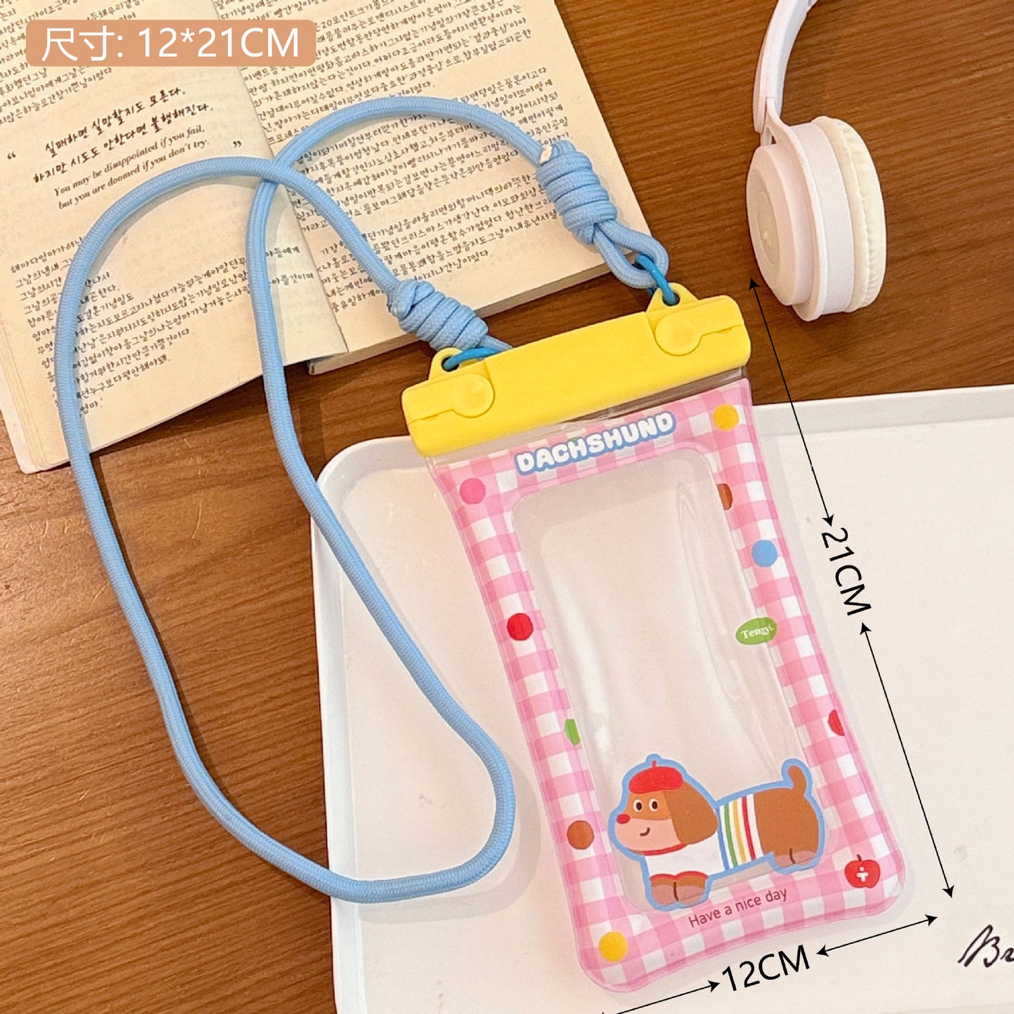 Cute Transparent Waterproof Mobile Phone Bag Touch Screen Design Suitable for Swimming Drifting Multifunctional Sealed Storage Bag