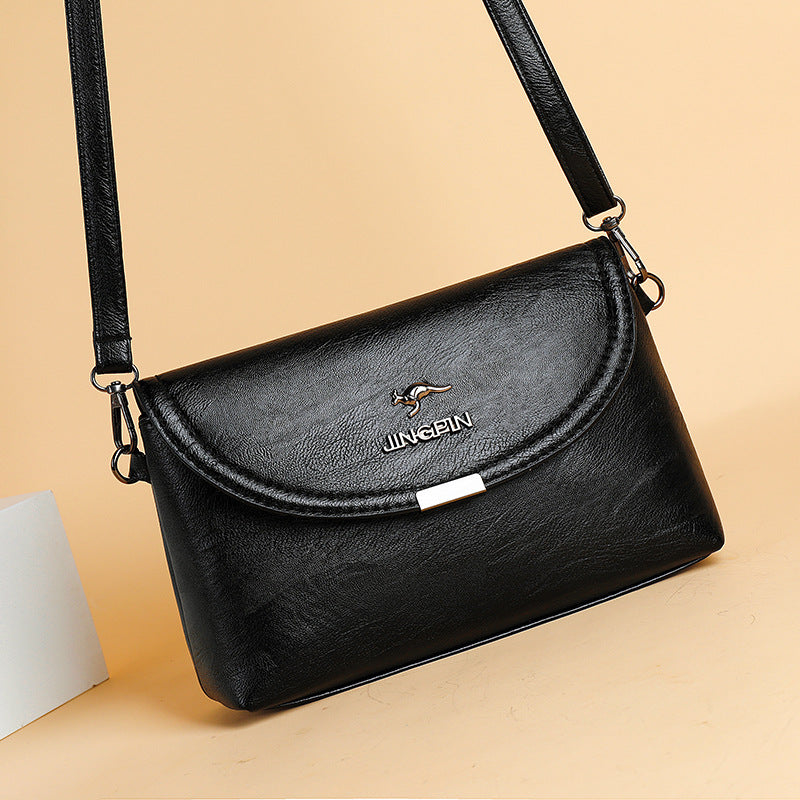 Women's Messenger Bag New High-Grade Temperament Pure Color Pu Shoulder Bag