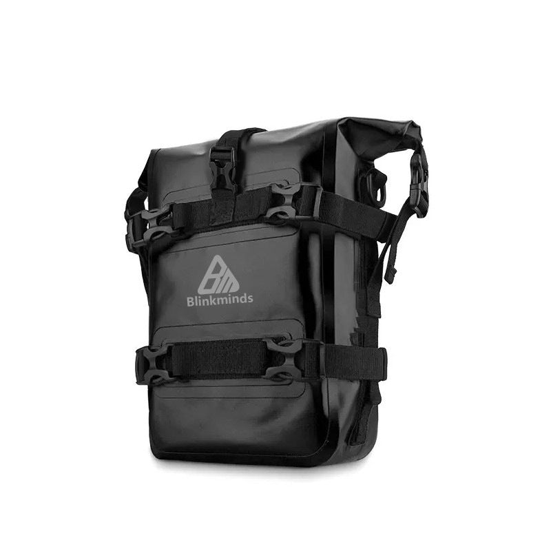 Waterproof Motorcycle Bumper Bag with Roll-Top Design, Large Capacity PVC Saddlebag for Riding