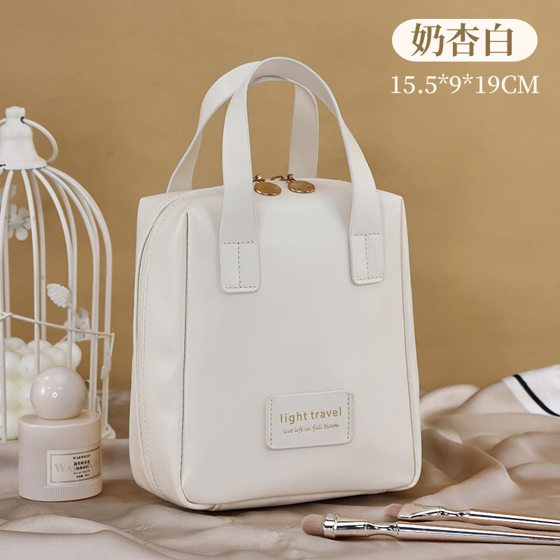 Elegant PU Travel Cosmetic Bag with Large Capacity and Fashionable Design for Makeup and Toiletries Storage