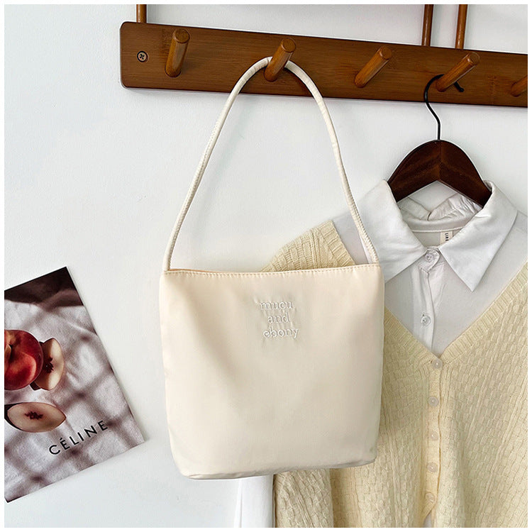 Handbag Women's Retro Simple Bucket Bag Casual Summer New Trendy One-Shoulder Bag