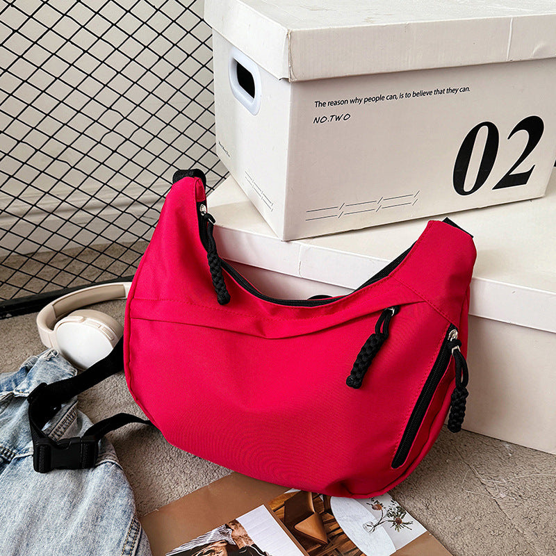 Simple Fashion Crossbody Dumpling Bag Women's Lightweight and Large Capacity Student Shoulder All-Matching Gym Bag