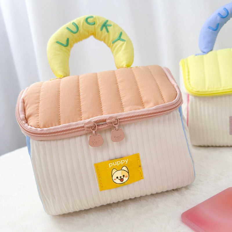 Cute Cottage Cosmetic Bag Girl Large Capacity Skincare Storage Bag Portable Portable Travel Toiletry Bag