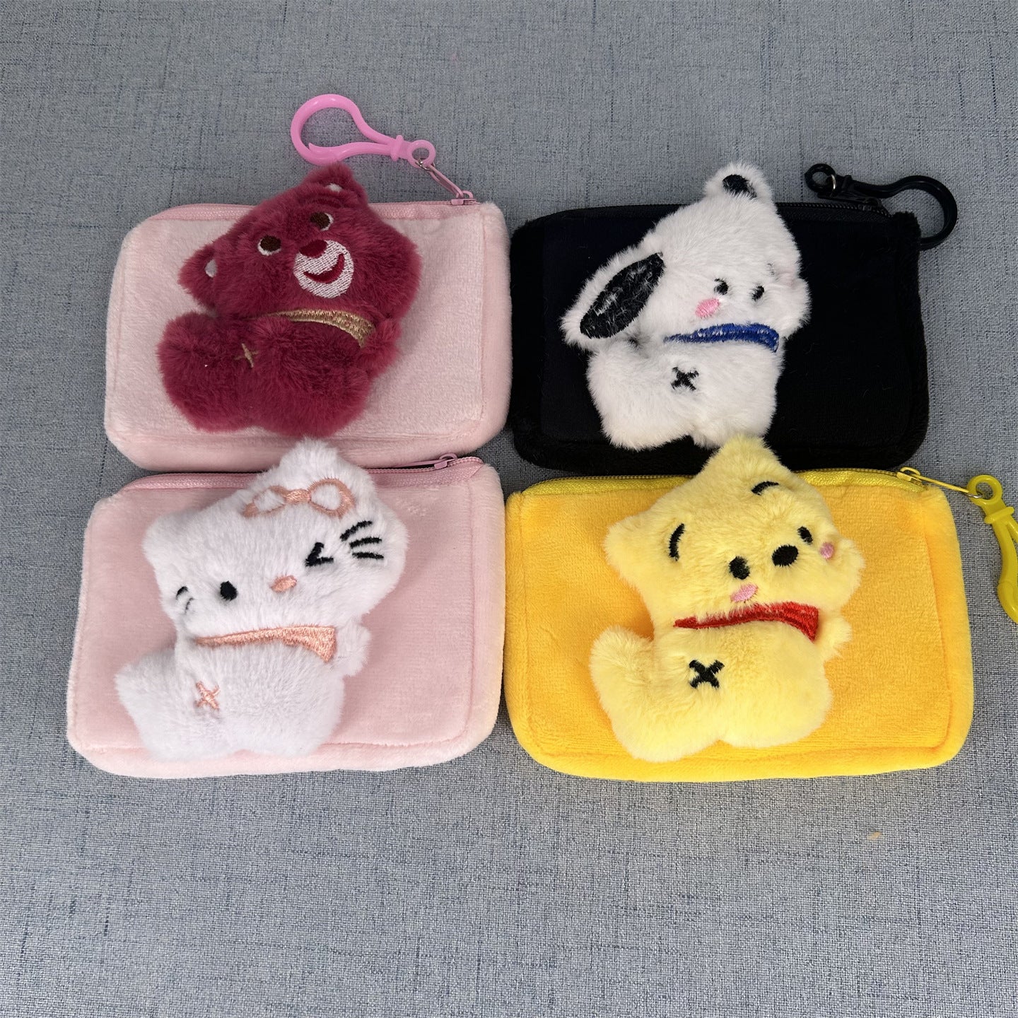 Women's Wallet Cute Plush Animal-Shaped Coin Purse Children's Cartoon Storage Bag with Zipper Keychain