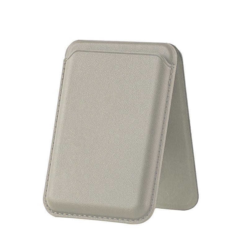 Magnetic Card Holder Stand for Apple 16Pro Max, Magsafe Strong-Magnet Phone A- Frame Stand with Card Slot Leather Case