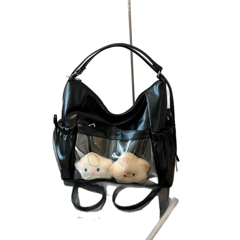 Japanese Bow Cartoon Backpack Female Secondary College Class Commuting Large Capacity One Shoulder Crossbody Backpack