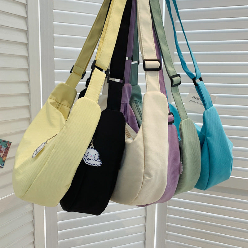 Dumpling Bag Men and Women Korean Shoulder Simple Pure Color Japanese Girl Students' Crossbody Bag