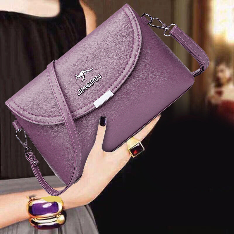 Elegant PU Crossbody Bag for Women with Flap Closure and Multiple Inner Pockets, Perfect for Daily Use