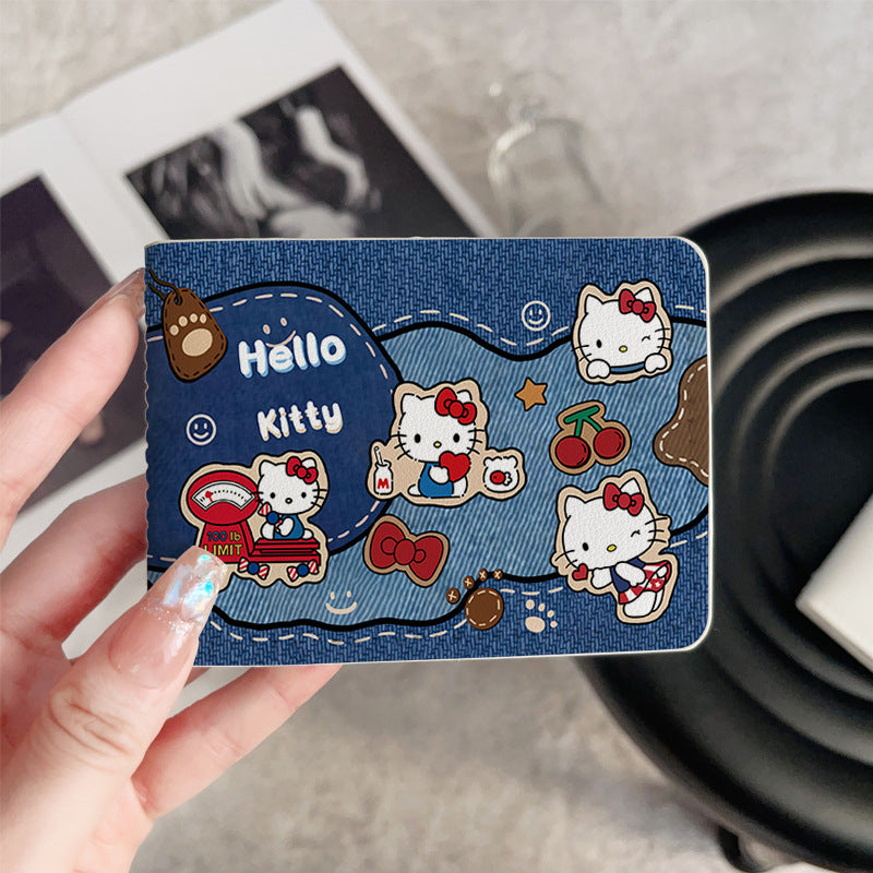 Women's Wallet Cute Cartoon Driving License Card Holder Multiple Card Slots Storage Anti-Degaussing Lightweight Multifunctional Certificate Protective Cover