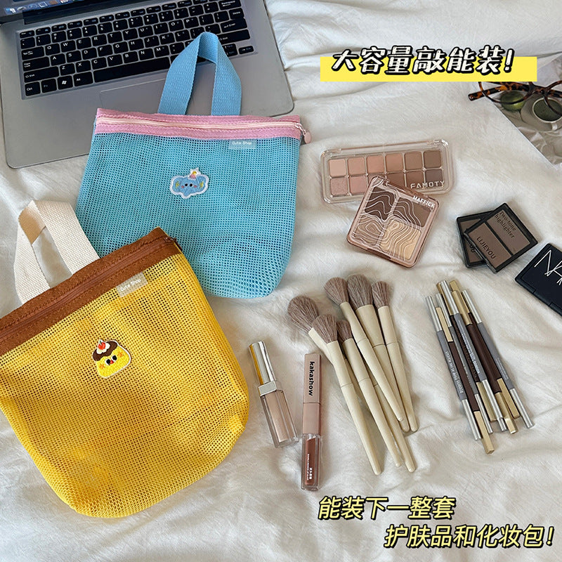 Portable Portable Toiletry Bag Storage Cosmetic Bag Mesh Sand Breathable Travel Swimming Portable Cosmetic Bag